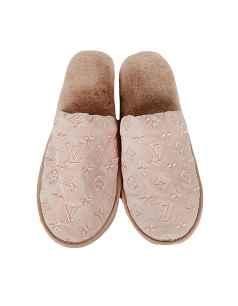 lv pink mink slippers|Louis Vuitton LV Monogram Mink Slippers .